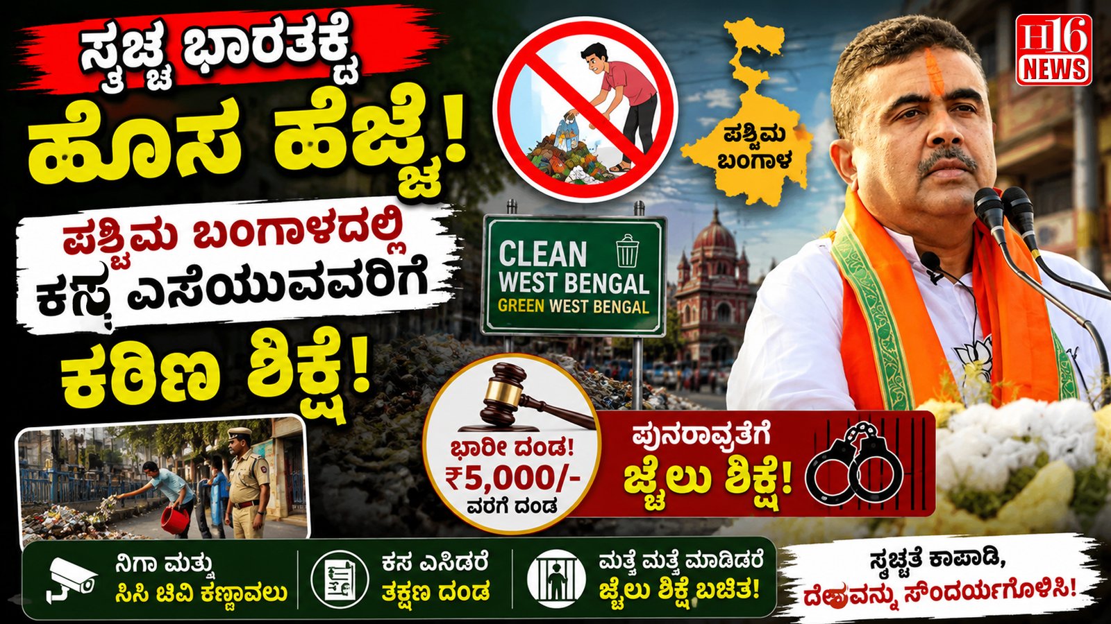ಸ್ವಚ್ಛ ಭಾರತಕ್ಕೆ ಹೊಸ ಹೆಜ್ಜೆ : ಪಶ್ಚಿಮ ಬಂಗಾಳದಲ್ಲಿ ಕಸ ಎಸೆಯುವವರಿಗೆ ಕಠಿಣ ಶಿಕ್ಷೆ