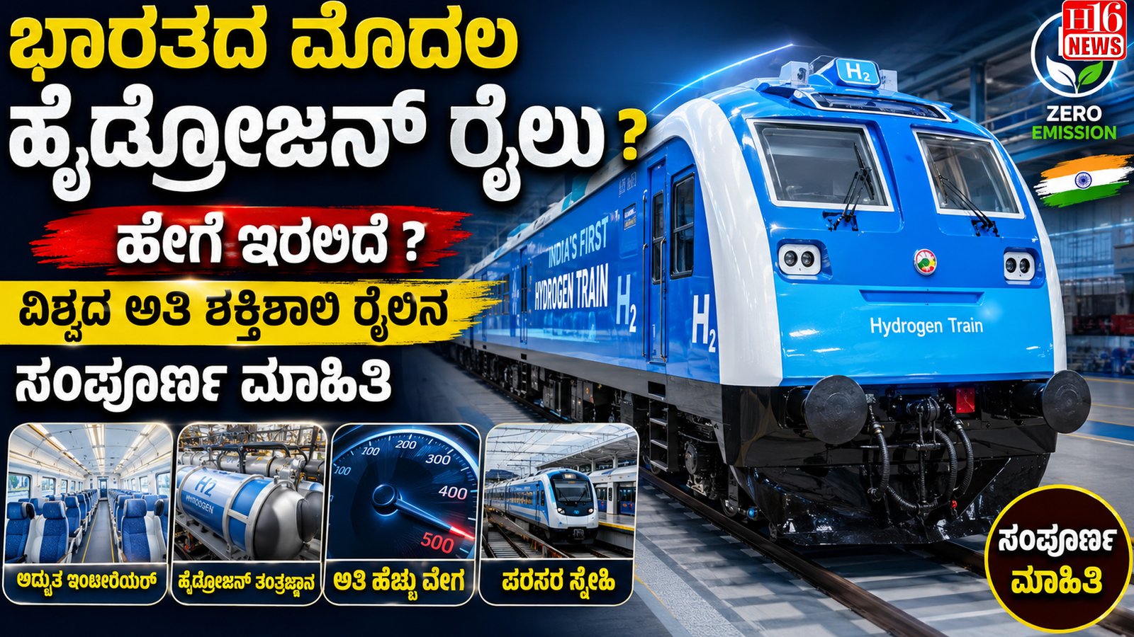 ಭಾರತದ ಮೊದಲ ಹೈಡ್ರೋಜನ್ ರೈಲು ಹೇಗೆ ಇರಲಿದೆ ? ವಿಶ್ವದ ಅತಿ ಶಕ್ತಿಶಾಲಿ ರೈಲಿನ ಸಂಪೂರ್ಣ ಮಾಹಿತಿ